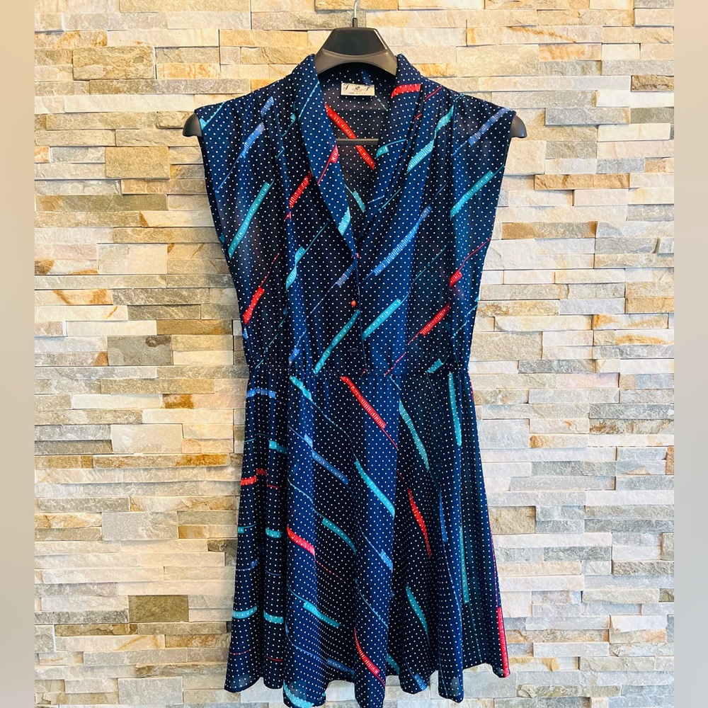 T&F Vintage Navy Blue Dress